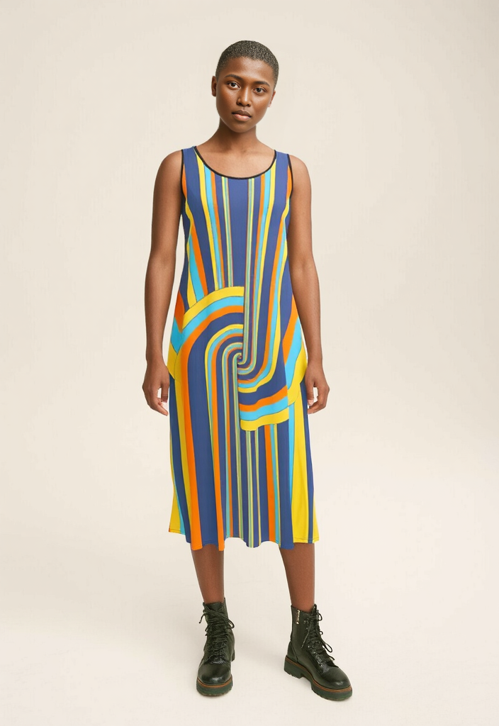 Sleeveless Midi Dress in Loop Vivid