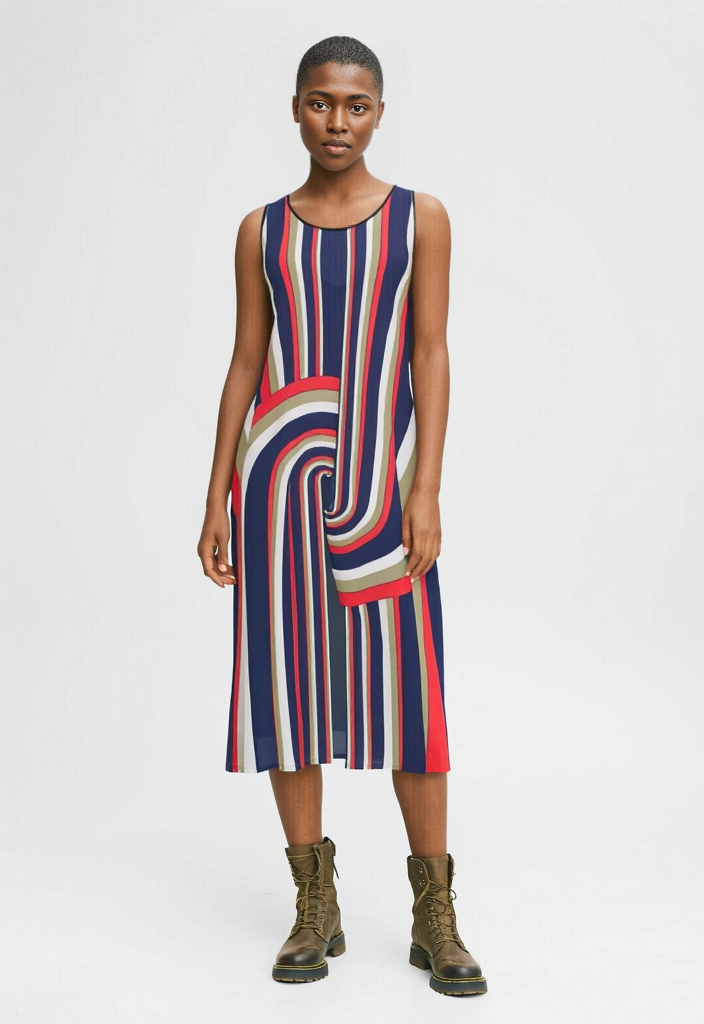 Sleeveless Midi Dress in Loop Blue