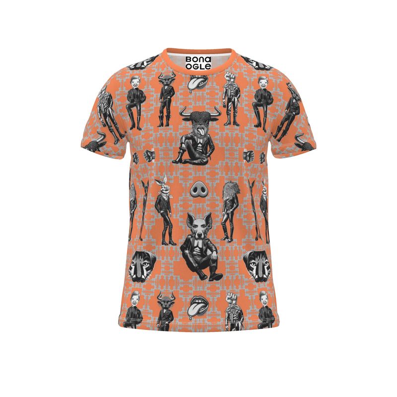 All Over Print  T Shirt in Critters Gray Coral