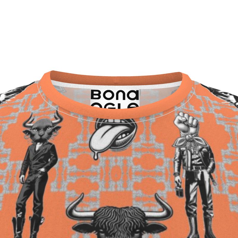 All Over Print  T Shirt in Critters Gray Coral