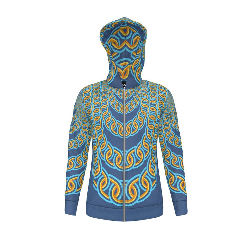 Hoodie Jacket with Zip in garduating chains vivid