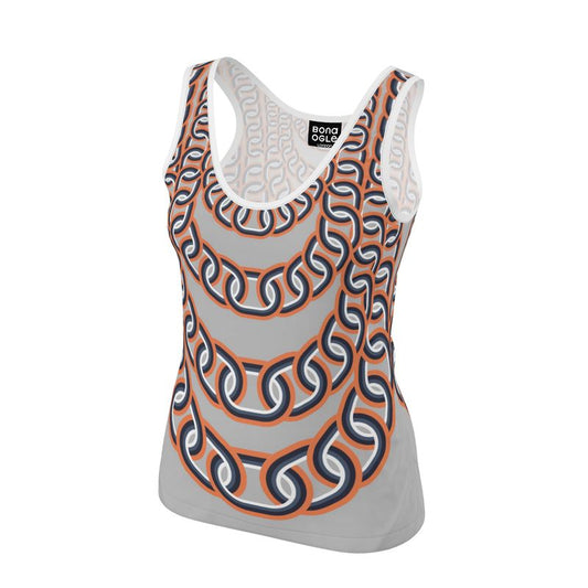 Vest Top in decreasing chains grey coral