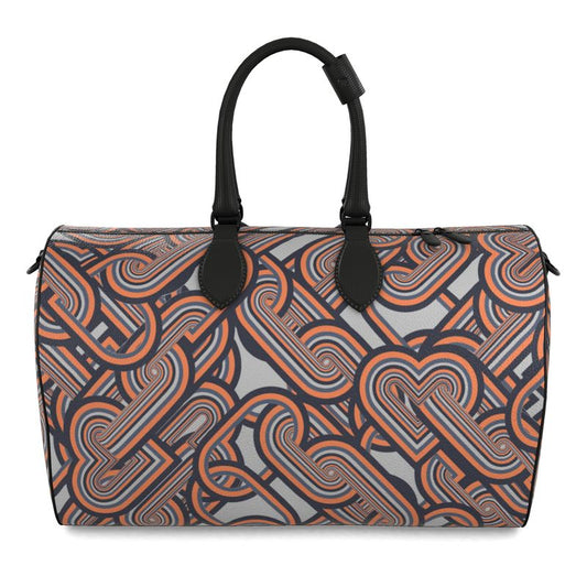 Duffle Bag in diagonal chains grey coral