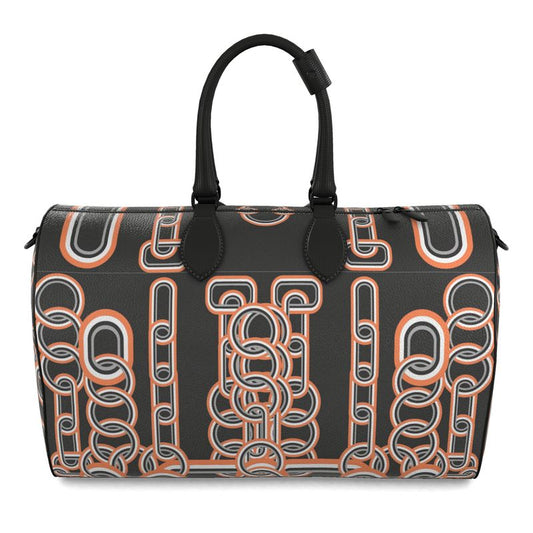 Duffle Bag in Diagonal Chains Gray Coral