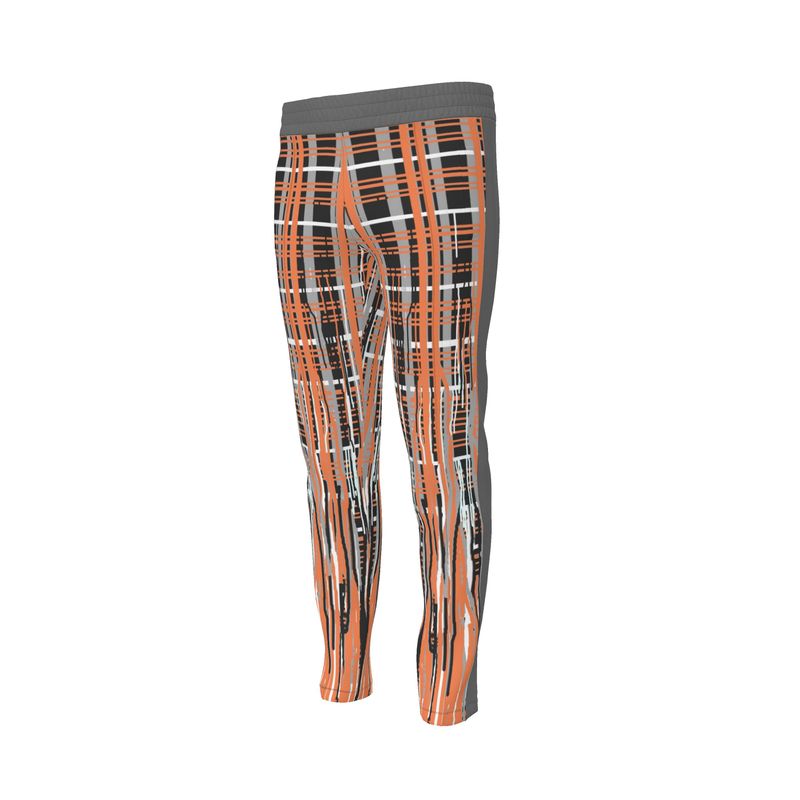 Tracksuit trousers in Dripping Plaid Gray Coral - front