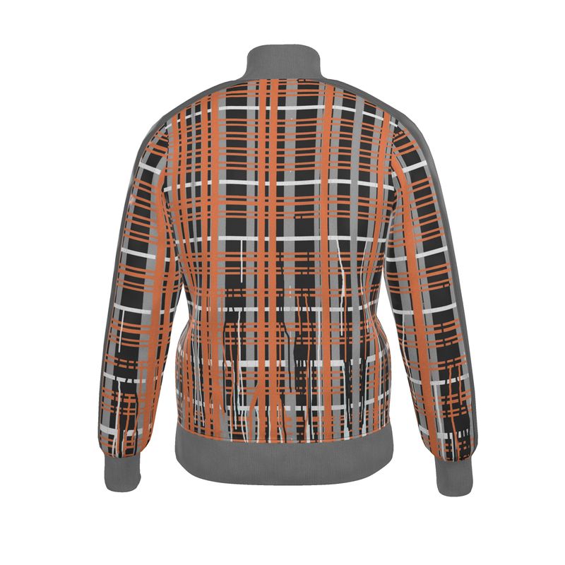 Tracksuit Set in Dripping Plaid Gray Coral - back