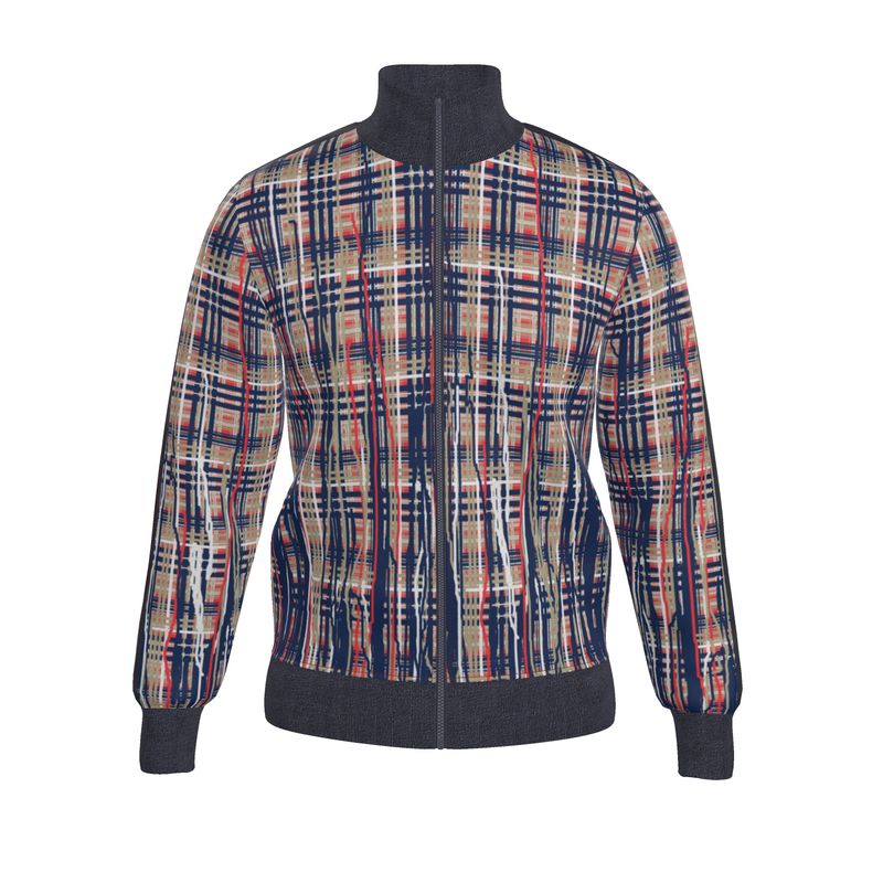 Tracksuit Set in Dripping Plaid Blue - front