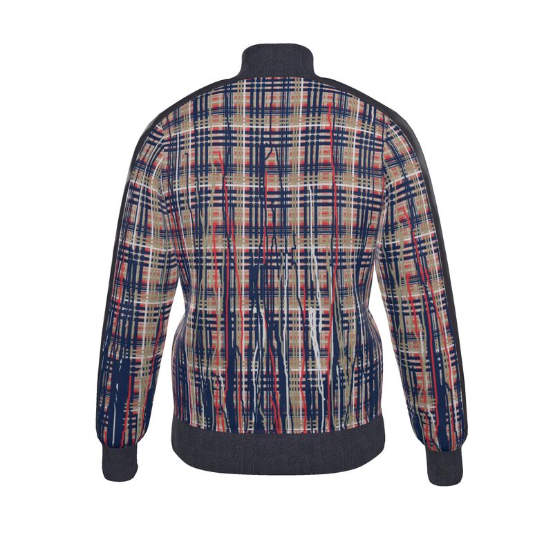 Tracksuit Set in Dripping Plaid Blue - back