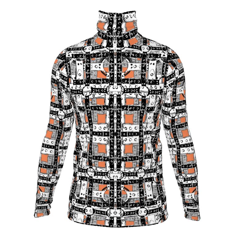 Roll Neck Co-ord Set in Harness Gray Coral - Slim Fit Roll Neck Top in Harness Gray Coral