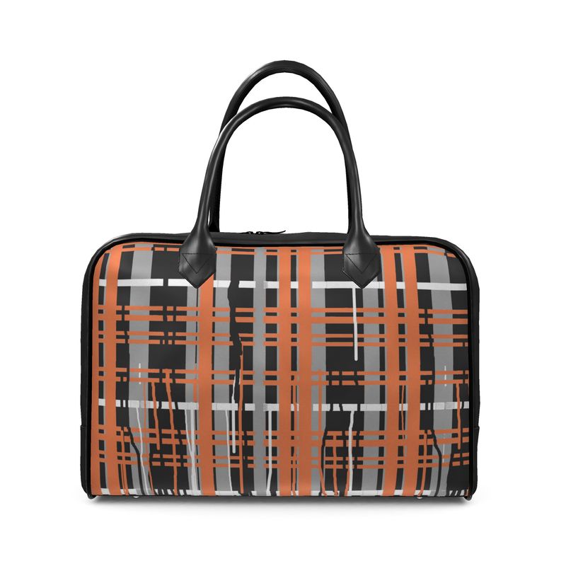 Holdalls in Dripping Plaid Gray Coral