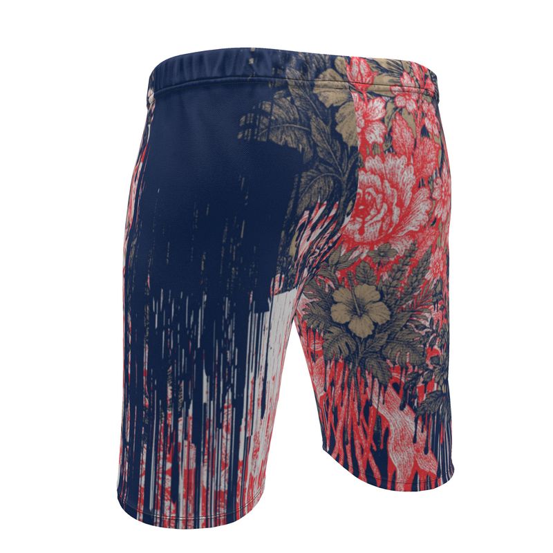 Sweat Shorts iin Drippin Flowers Blue