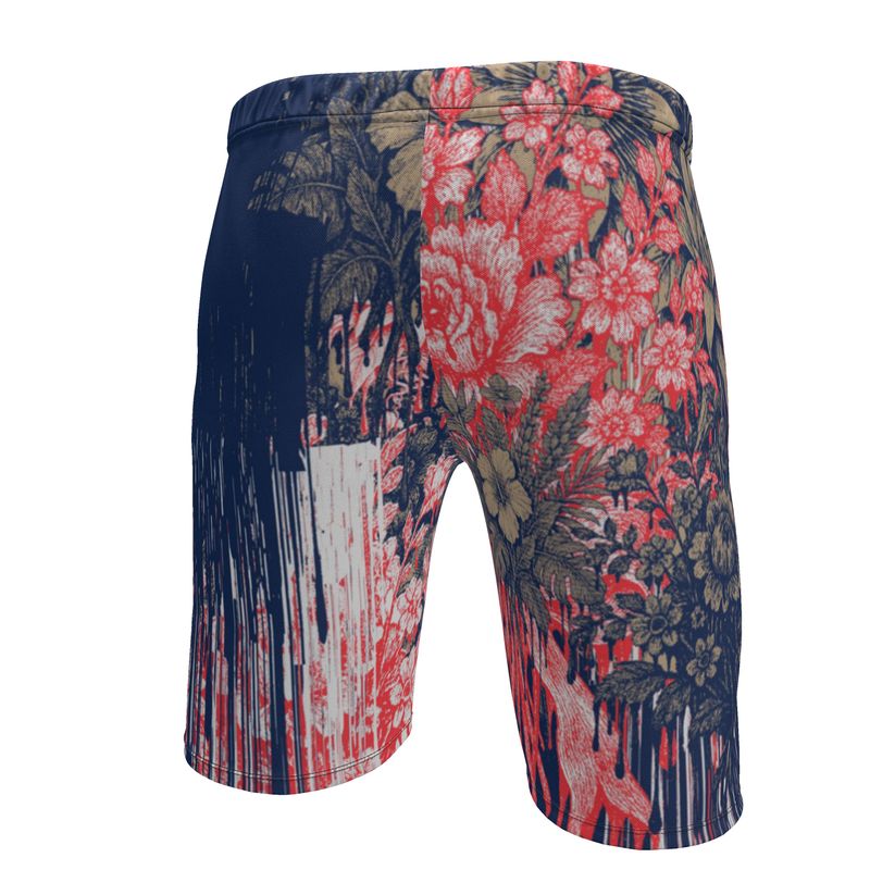 Sweat Shorts iin Drippin Flowers Blue