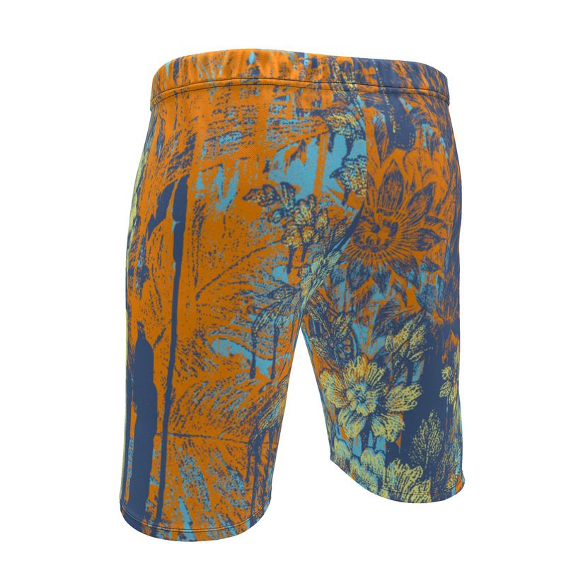 Sweat Shorts in Dripping Flowers Vivid Sky