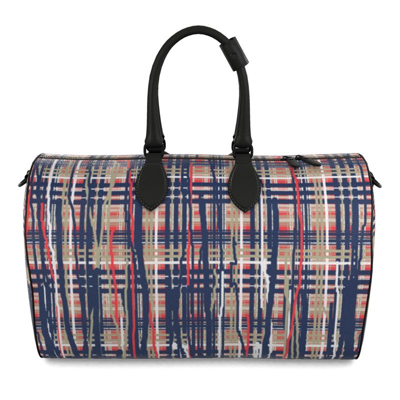 Duffle bag In Dripping plaid Blue