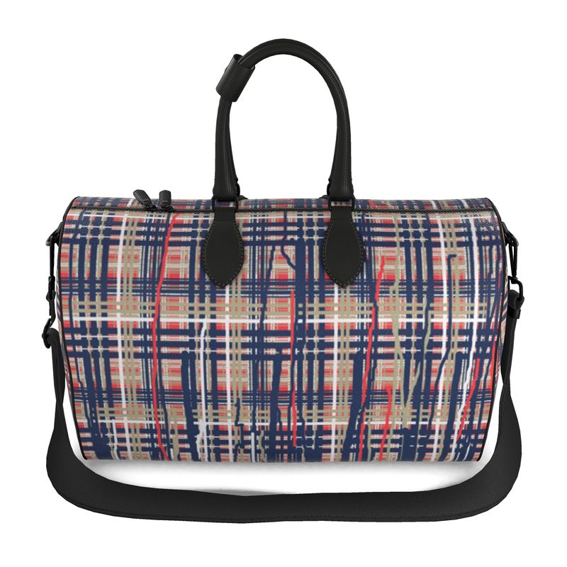 Duffle bag In Dripping plaid Blue