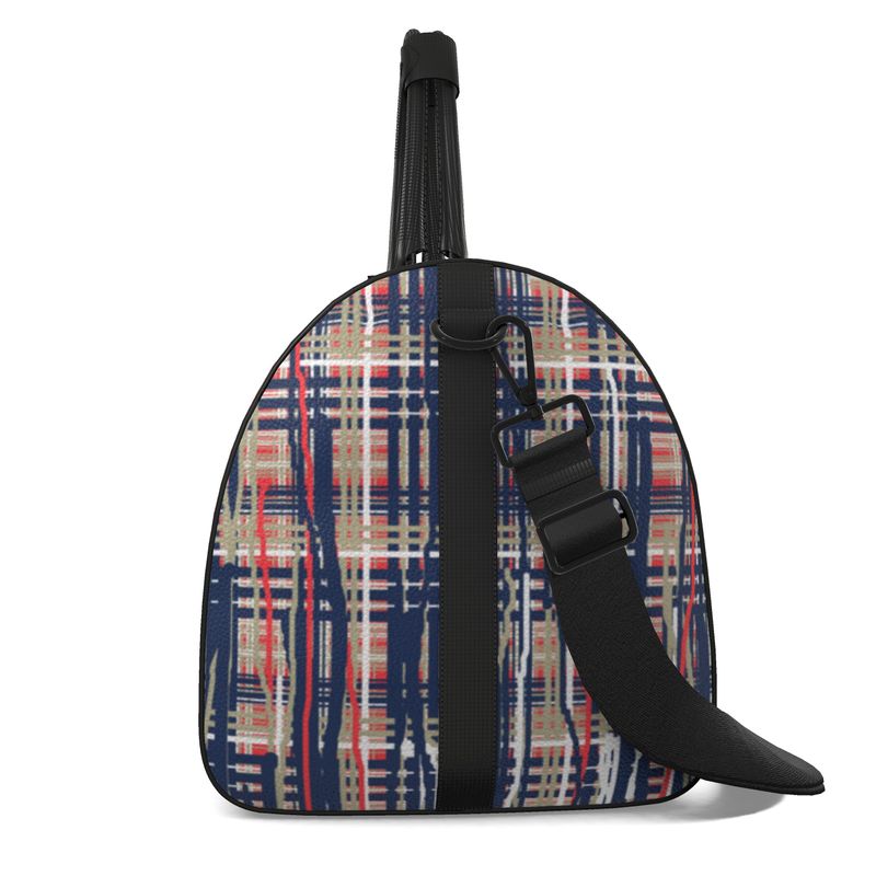 Duffle bag In Dripping plaid Blue