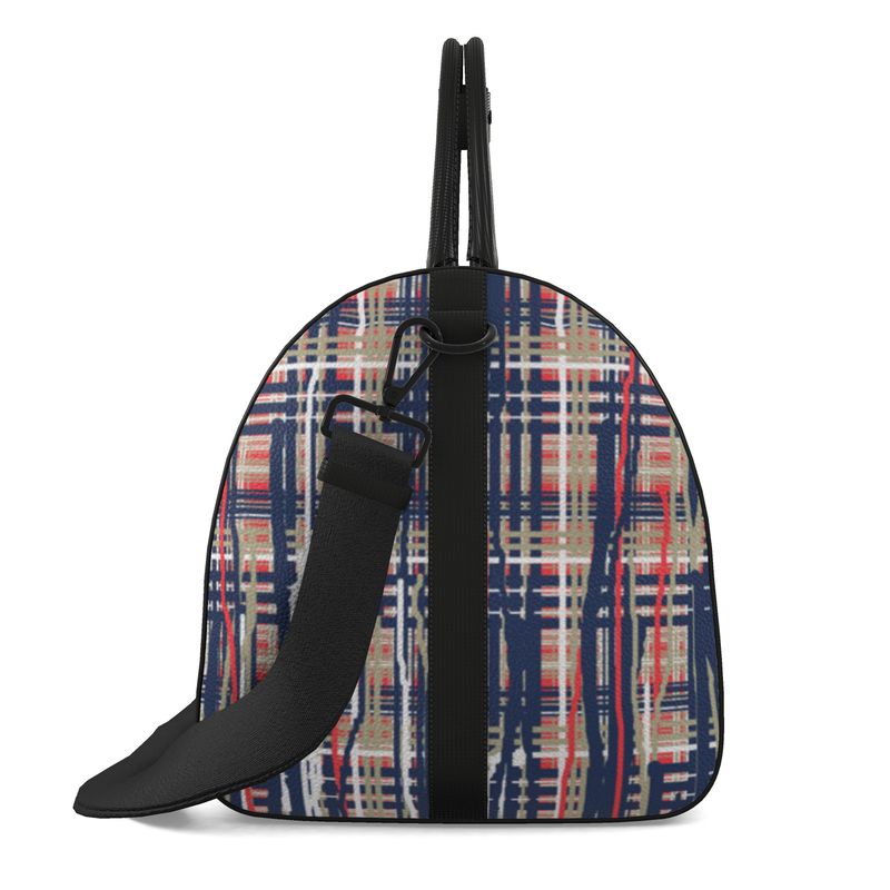 Duffle bag In Dripping plaid Blue