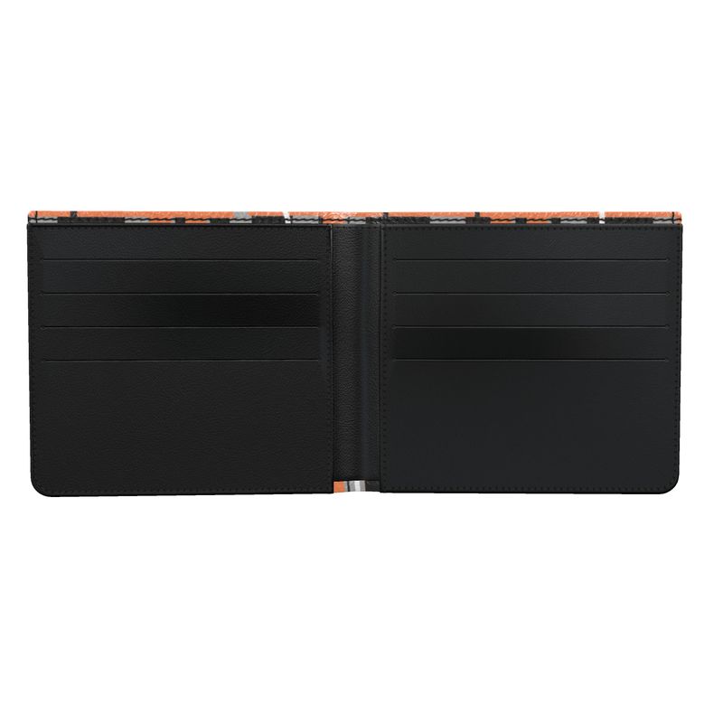 Folding Wallet in Dripping Plaid Gray Coral