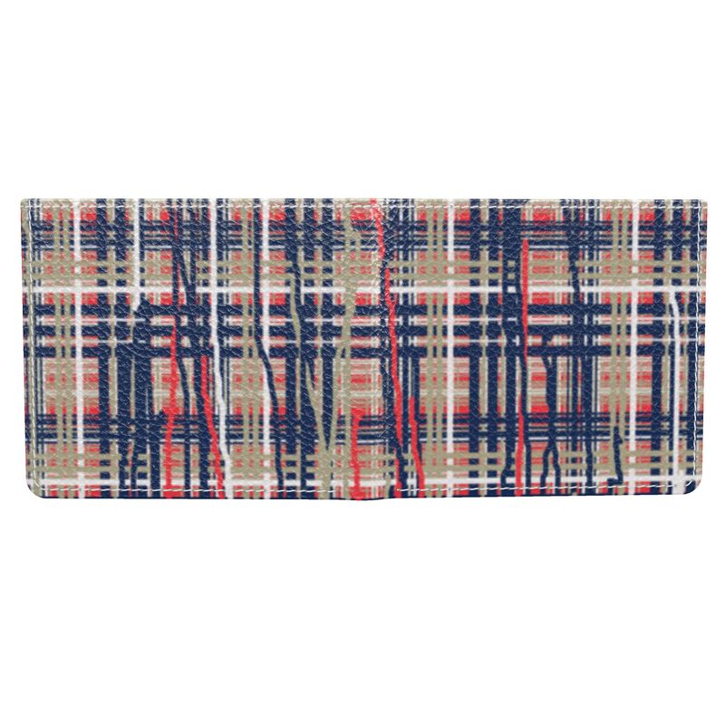 Folding Wallet in Dripping Plaid Blue