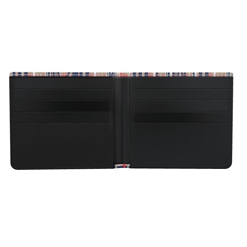 Folding Wallet in Dripping Plaid Blue