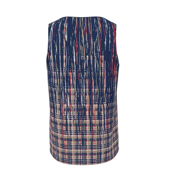 Vest in Dripping Plaid Blue