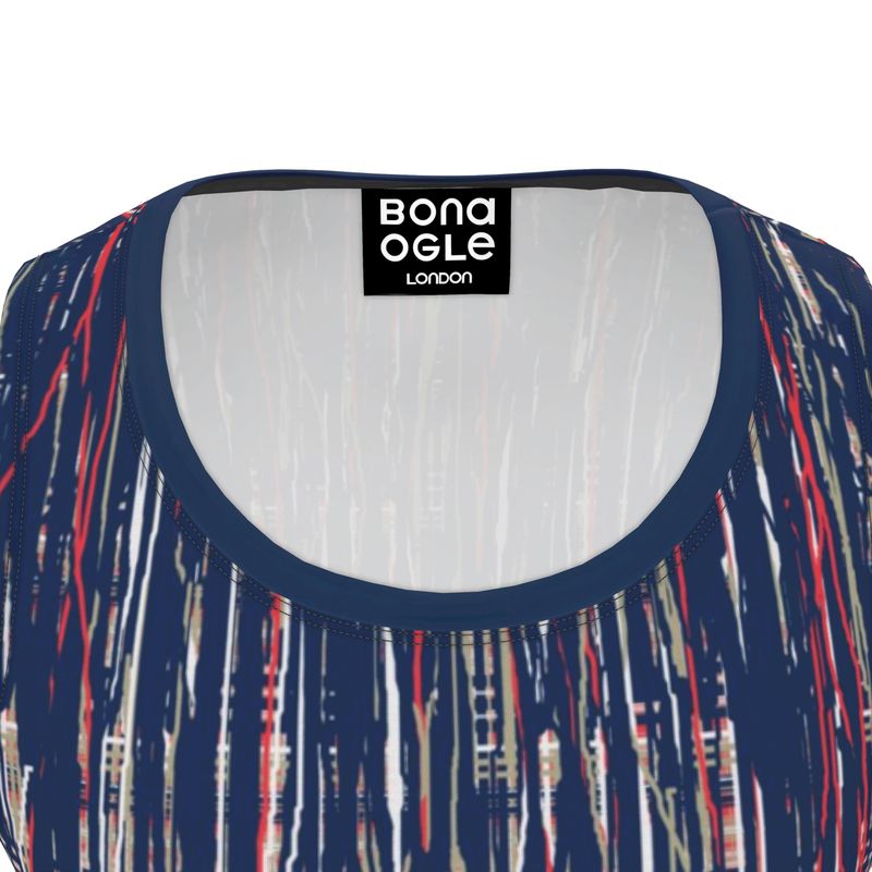 Vest in Dripping Plaid Blue