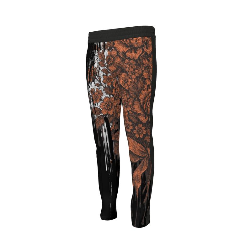 Tracksuit Trousers in Dripping Floral Gray Coral