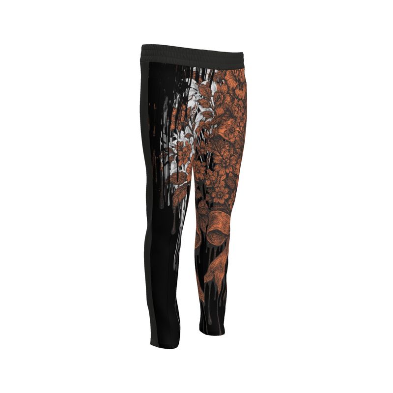 Tracksuit Trousers in Dripping Floral Gray Coral