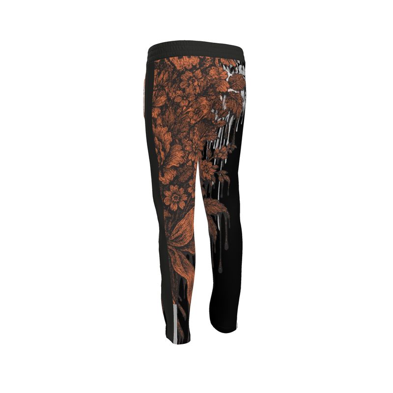 Tracksuit Trousers in Dripping Floral Gray Coral