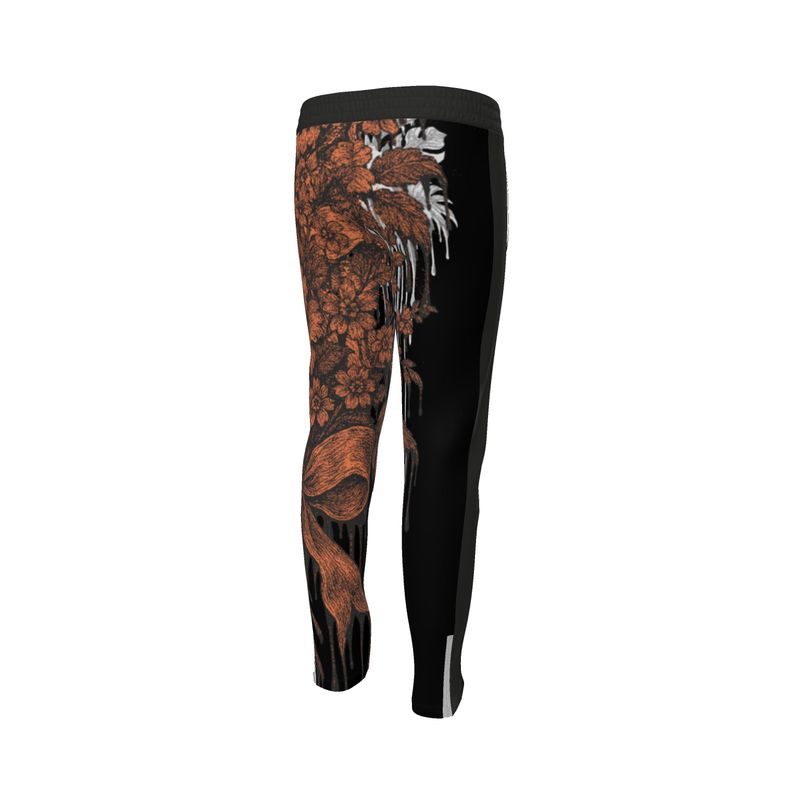 Tracksuit Trousers in Dripping Floral Gray Coral