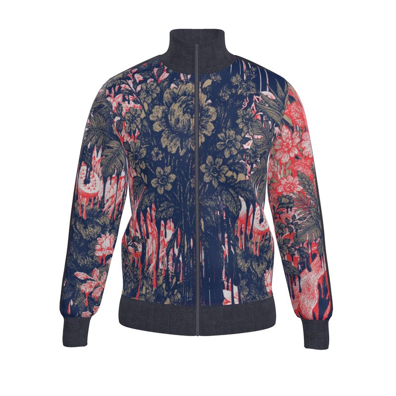 Tracksuit Jacket in dripping flowers blue