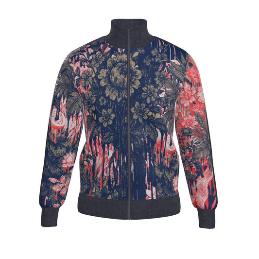 Tracksuit Jacket in dripping flowers blue