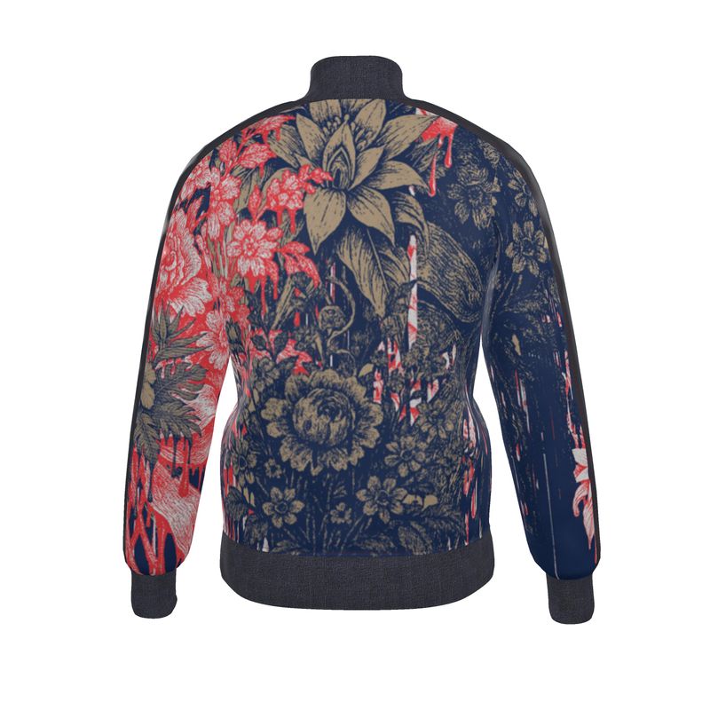 Tracksuit Jacket in dripping flowers blue
