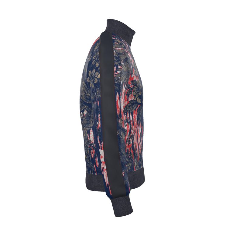 Tracksuit Jacket in dripping flowers blue