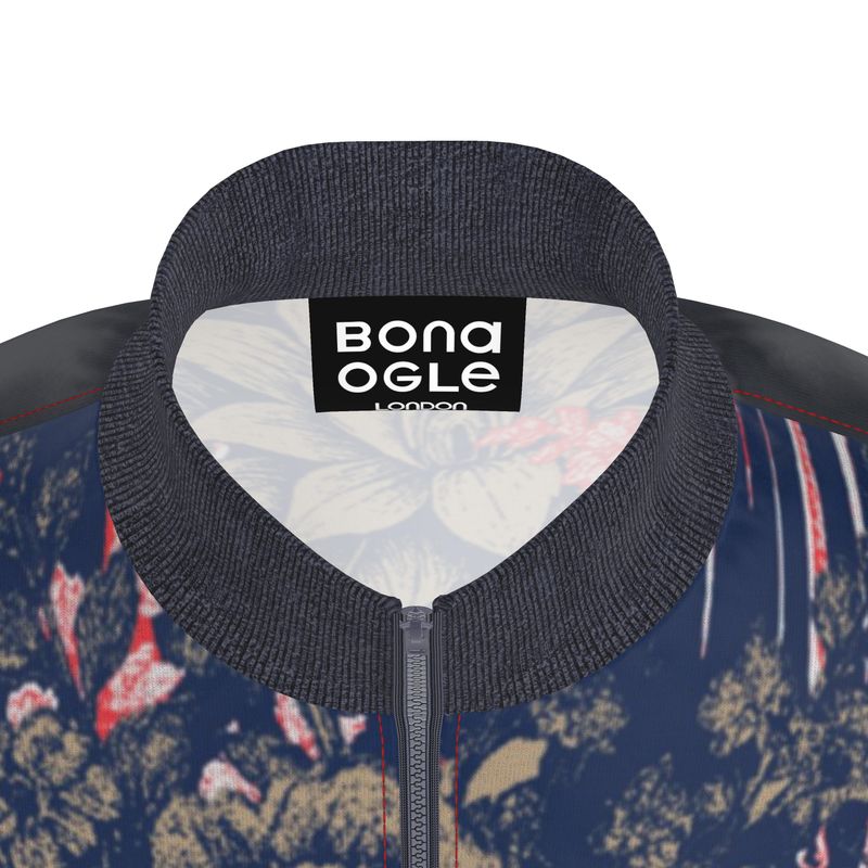 Tracksuit Jacket in dripping flowers blue