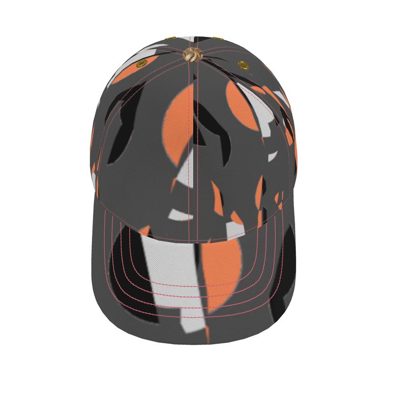 Baseball Cap in Exploding Polka D ots Gray