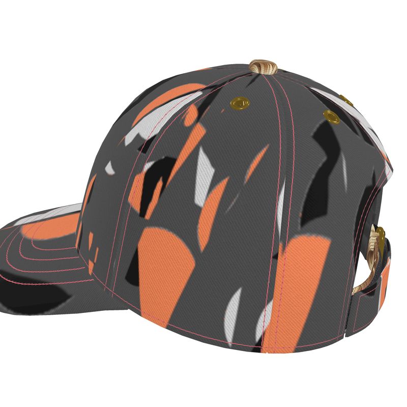 Baseball Cap in Exploding Polka D ots Gray