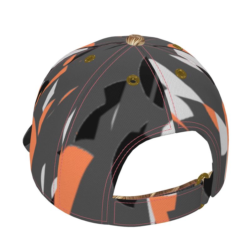 Baseball Cap in Exploding Polka D ots Gray