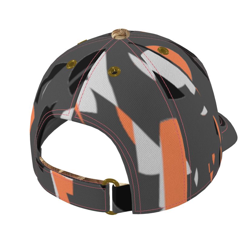 Baseball Cap in Exploding Polka D ots Gray
