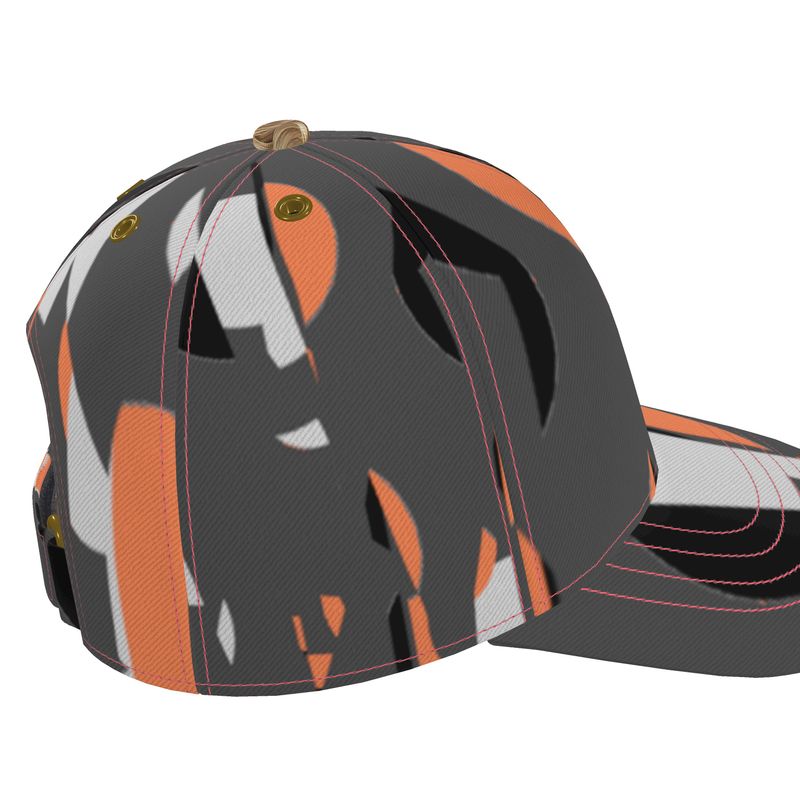 Baseball Cap in Exploding Polka D ots Gray
