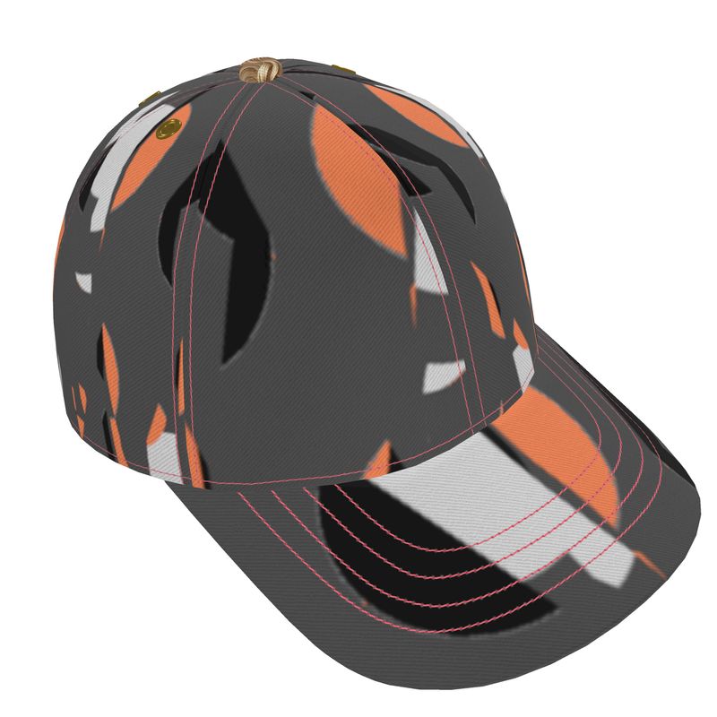 Baseball Cap in Exploding Polka D ots Gray