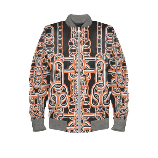 Bomber Jacket in Chain Heart Gray Coral