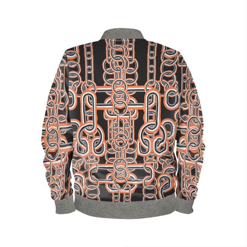 Bomber Jacket in Chain Heart Gray Coral