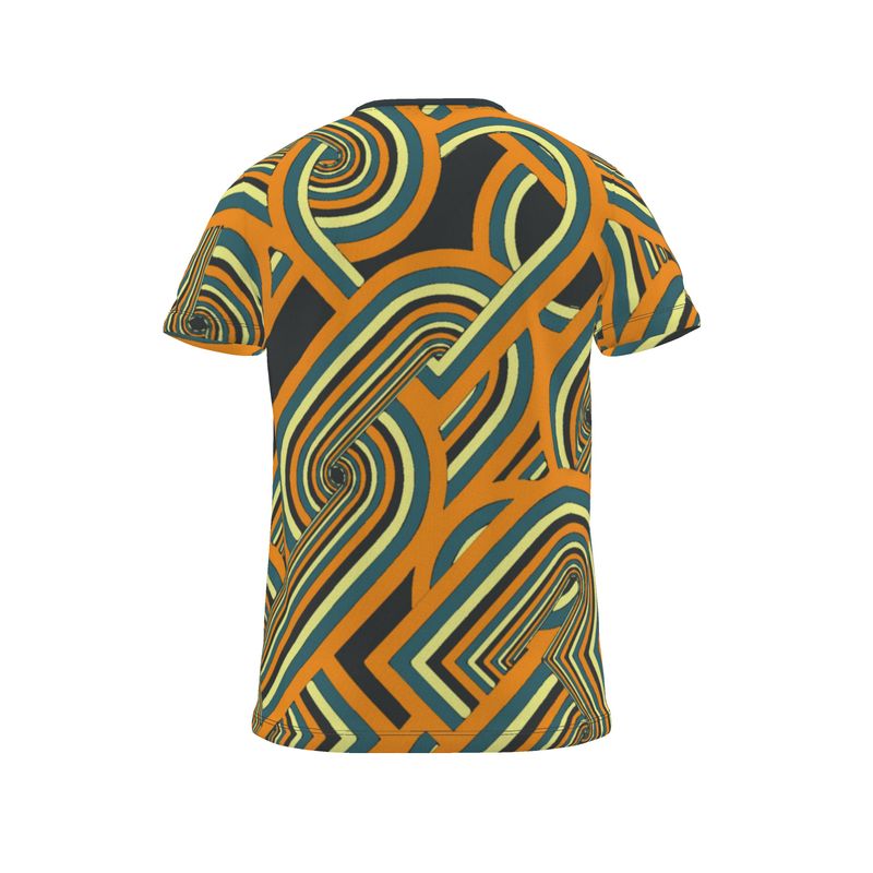 All Over Print T Shirt in Heart Chain Orange