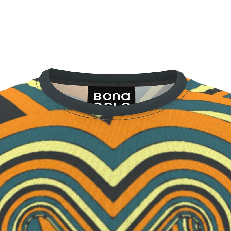All Over Print T Shirt in Heart Chain Orange
