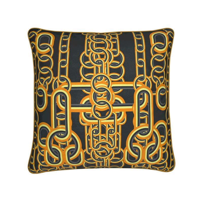 Cushions in heart chains orange