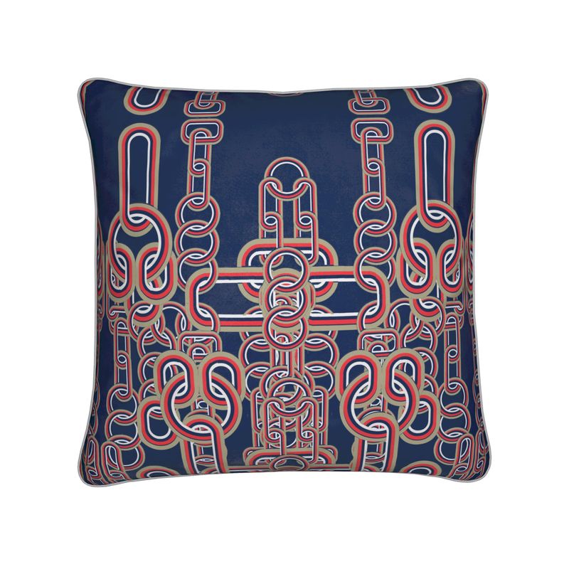 Cushions in h Heart Chain Blue