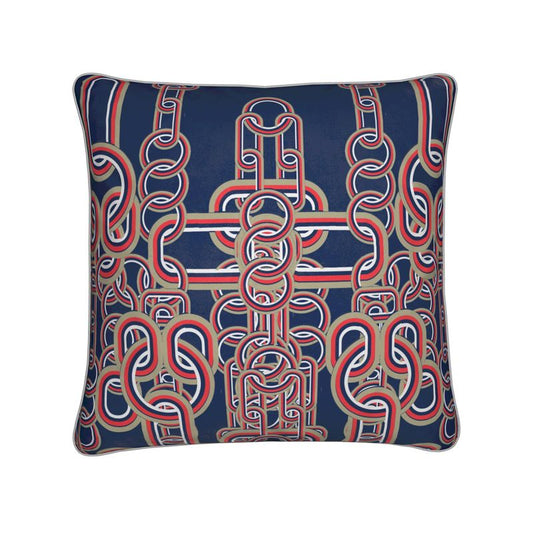 Cushions in h Heart Chain Blue