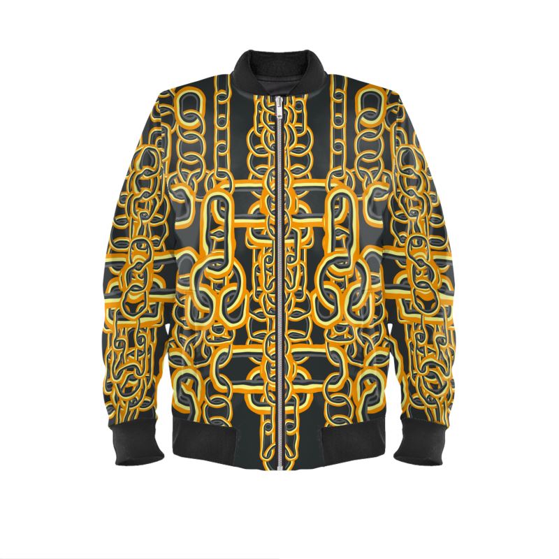 Bomber Jacket in Heart Chain Orange