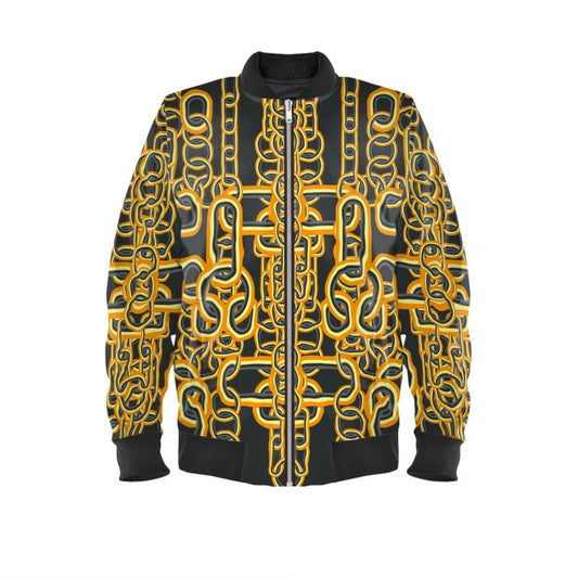 Bomber Jacket in Heart Chain Orange